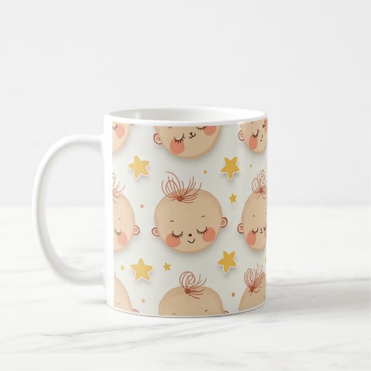 Mug Coupe mignonne avec des visages de bébé (Gauche)
