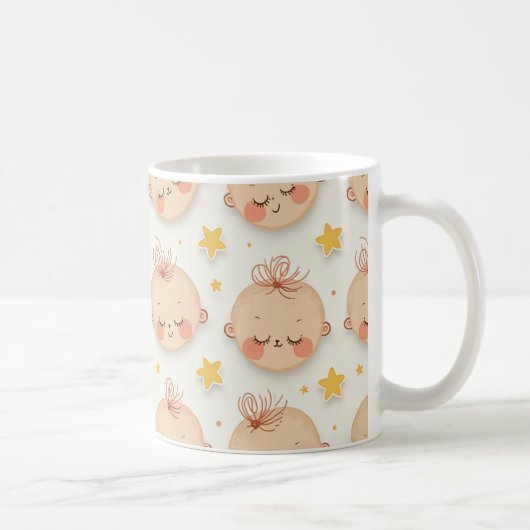 Mug Coupe mignonne avec des visages de bébé (Droite)