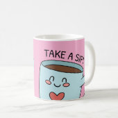Mug Coupe mignonne dessin d'amour (Devant droit)