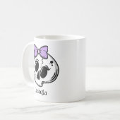 Mug Coupe mignonne violet en fond blanc Halloween Crân (Devant gauche)