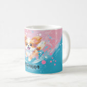 Mug Coupe Papillon Joueuse : Tache de rose et de bleu (Devant droit)