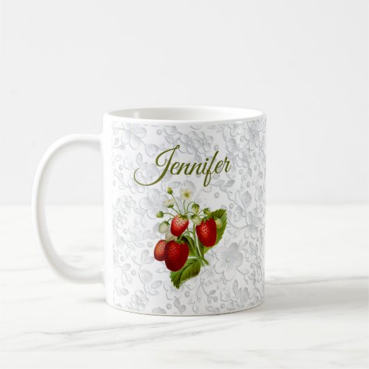 Mug Coupe personnalisée de café de fraise (Gauche)