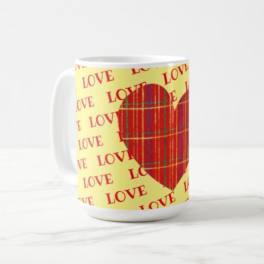 Mug Coupe Rouge Plaid Bright Heart Log Cup (Devant gauche)
