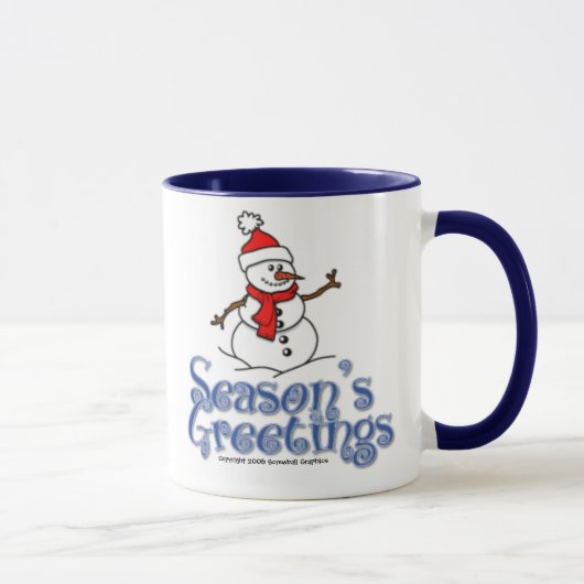 Mug Coupe Snowman Bonnes Fêtes (Droite)