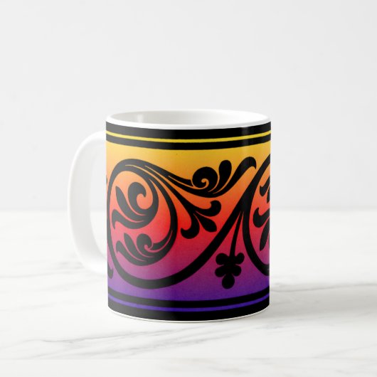 Mug Coupe Sunset Art Déco de Musique (Devant gauche)