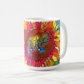 Mug Coupe Super de pop art de tournesol (Devant droit)