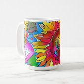 Mug Coupe Super de pop art de tournesol (Devant gauche)