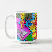 Mug Coupe Super de pop art de tournesol (Gauche)