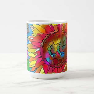 Mug Coupe Super de pop art de tournesol
