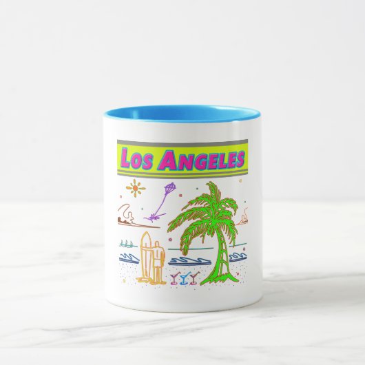 Mug Coupe Surfer Beach "Los Angeles" (Centre)