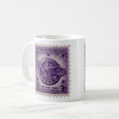 Mug Coupe vintage de café Timbre Postage (Devant gauche)
