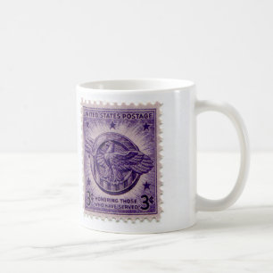Mug Coupe vintage de café Timbre Postage