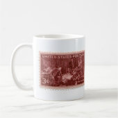 Mug Coupe vintage de café Timbre Postage (Gauche)