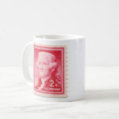 Mug Coupe vintage de café Timbre Postage (Devant gauche)