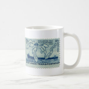 Mug Coupe vintage de café Timbre Postage