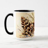 Mug Coupe Vintage de pinecone bleue (Gauche)