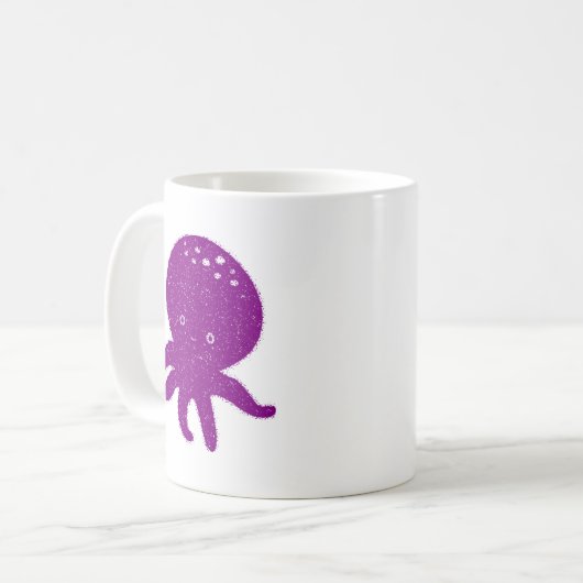 Mug Coupe violet octopus Ancien imprimé (Devant gauche)
