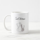 Mug Couper Gris Blanc Tablette Chats Maman (Gauche)