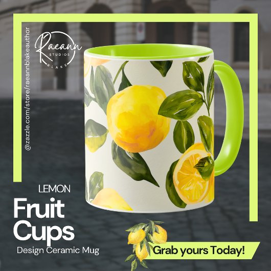 Mug Coupes de fruits - Conception de citron Musique cé