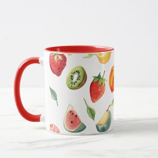 Mug Coupes de fruits - Conception de fruits mélangés M (Gauche)