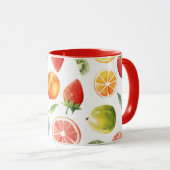 Mug Coupes de fruits - Conception de fruits mélangés M (Devant droit)