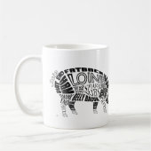 Mug Coupes de porc typogramme Word Cloud (Gauche)