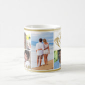 Mug Couple 6 Photo Collage I LOVE YOU Heart Initiales (Centre)