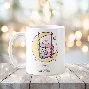 Mug Couple à aile à Chibi personnalisé