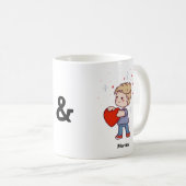 Mug Couple Chibi mignon avec des noms modifiables (Devant droit)