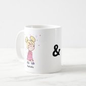 Mug Couple Chibi mignon avec des noms modifiables (Devant gauche)