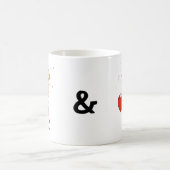 Mug Couple Chibi mignon avec des noms modifiables (Centre)