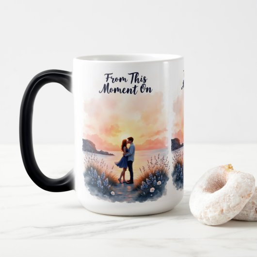 Mug Couple Couple Couché De Soleil - De Ce Moment  (Avec donut)