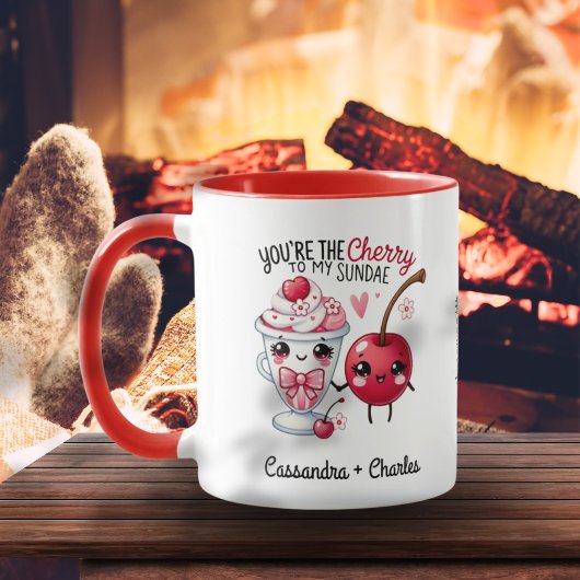 Mug Couple Customisé "Cherry to My Sundae"