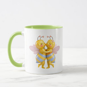 Mug Couple de abeilles tendres s'étreignant