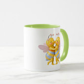 Mug Couple de abeilles tendres s'étreignant (Devant droit)
