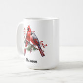 Mug Couple de cardinaux Oiseaux rouges Nature (Devant gauche)