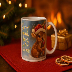 Mug Couple de cerfs de Noël sous les lumières accueill