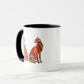 Mug Couple de chat rouge et or (Devant gauche)
