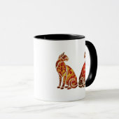 Mug Couple de chat rouge et or (Devant droit)