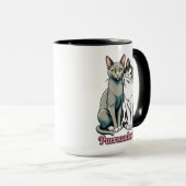 Mug Couple de chats bavards mignons (Devant droit)