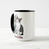 Mug Couple de chats bavards mignons (Devant gauche)