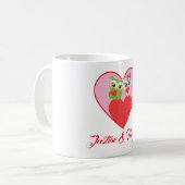 Mug Couple de chouette amoureux (Devant gauche)