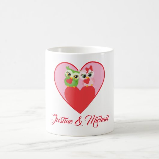 Mug Couple de chouette amoureux (Centre)