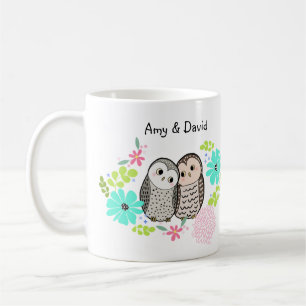 Mug Couple de Chouette Cute Personnalisé avec un nom p