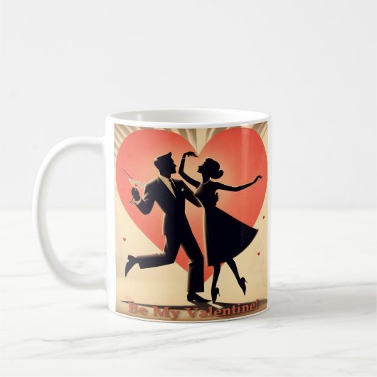 Mug Couple de danseurs de la Saint-Valentin Mid Centur (Gauche)