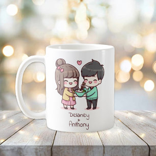 Mug Couple de dumping personnalisé de style Chibi