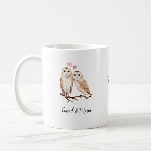 Mug Couple de hiboux amoureux (Gauche)