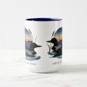 Mug Couple de huards Coucher de soleil Bleu Lac Faune (Centre)