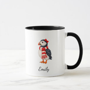 Mug Couple de Macareux de Noël Mme Design Noir