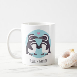 Mug Couple de manchots mignons s'embrassant Personnali